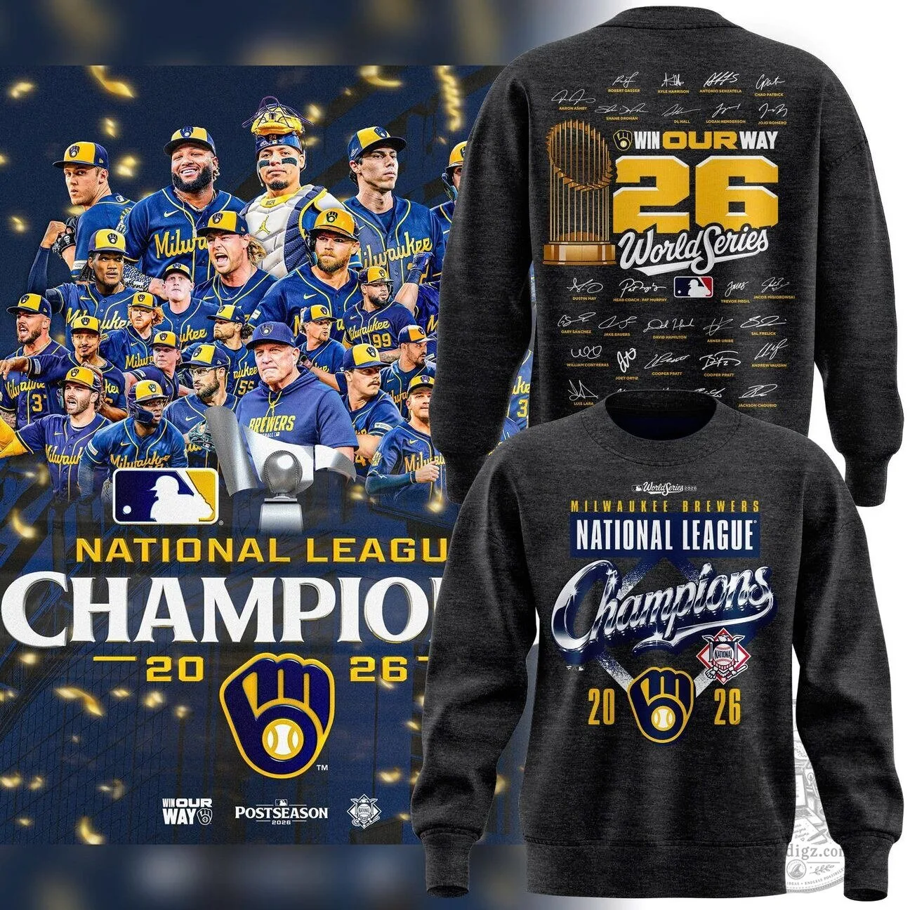 2026 National League Champions Sweatshirt - Milwaukee Brewers Locker Room Style