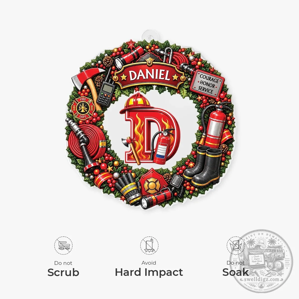 Personalized Firefighter Courage Honor Service Christmas Tree Ornament 10 Personalized Firefighter Courage Honor Service Christmas Tree Ornament