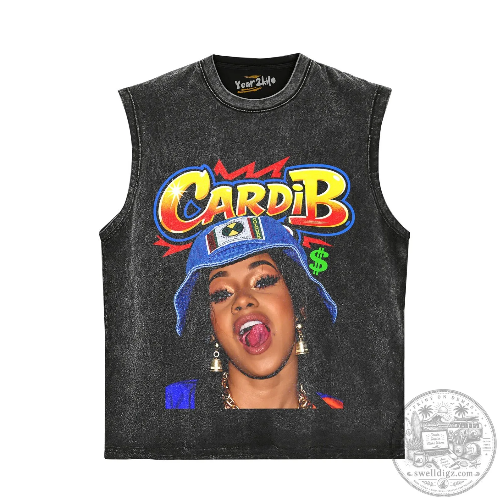 Cardi B Rapper Portrait Graphic Design Black Adult Unisex T-Shirt 9 Cardi B Rapper Portrait Graphic Design Black Adult Unisex T-Shirt