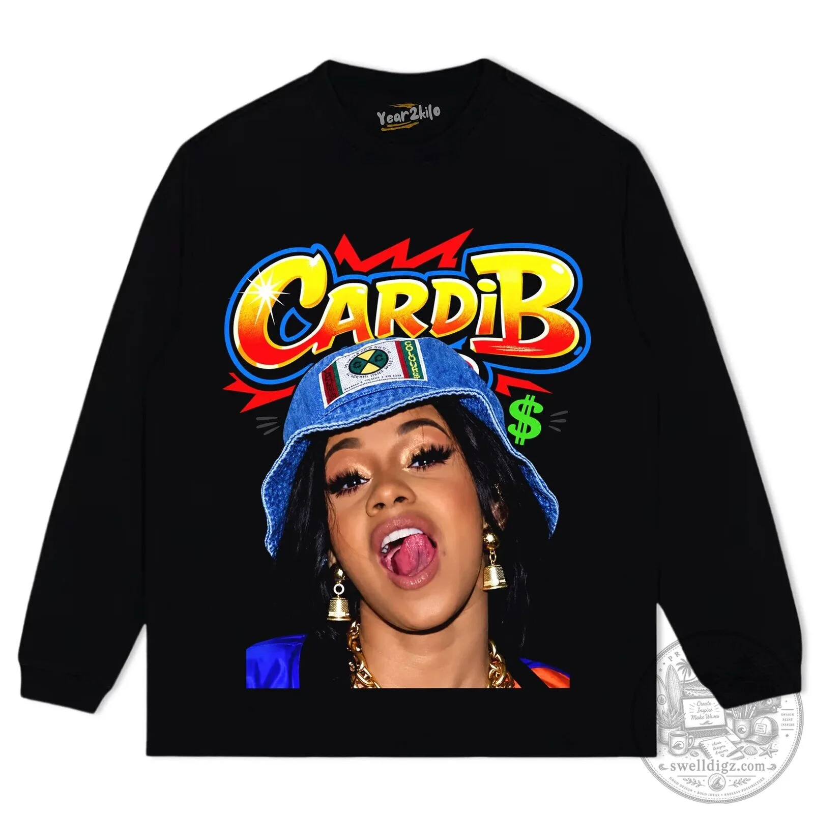 Cardi B Rapper Portrait Graphic Design Black Adult Unisex T-Shirt 11 Cardi B Rapper Portrait Graphic Design Black Adult Unisex T-Shirt