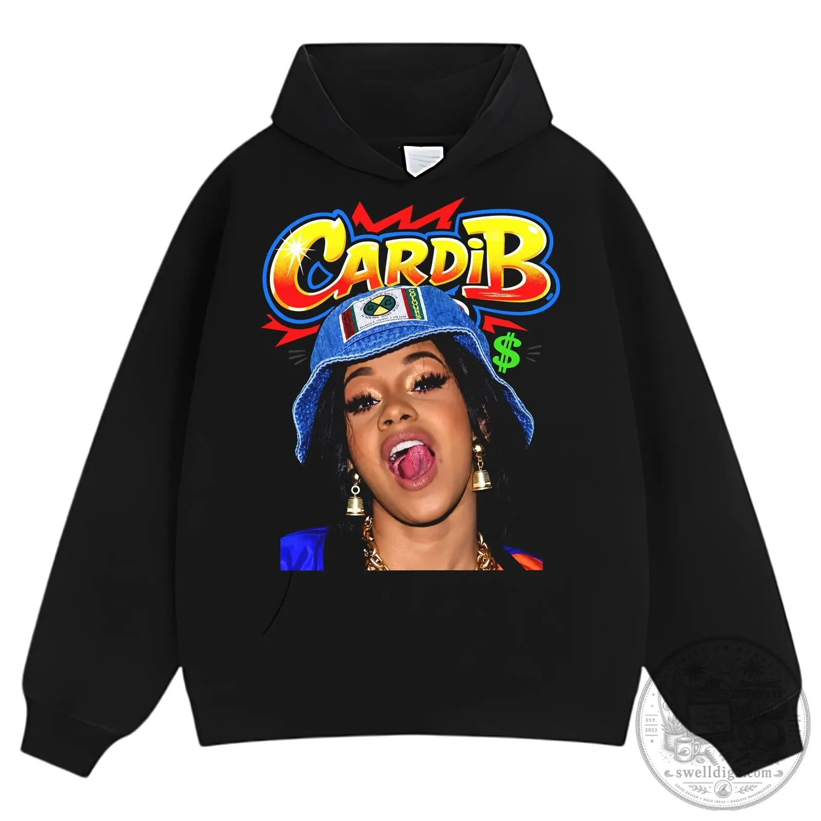 Cardi B Rapper Portrait Graphic Design Black Adult Unisex T-Shirt 13 Cardi B Rapper Portrait Graphic Design Black Adult Unisex T-Shirt