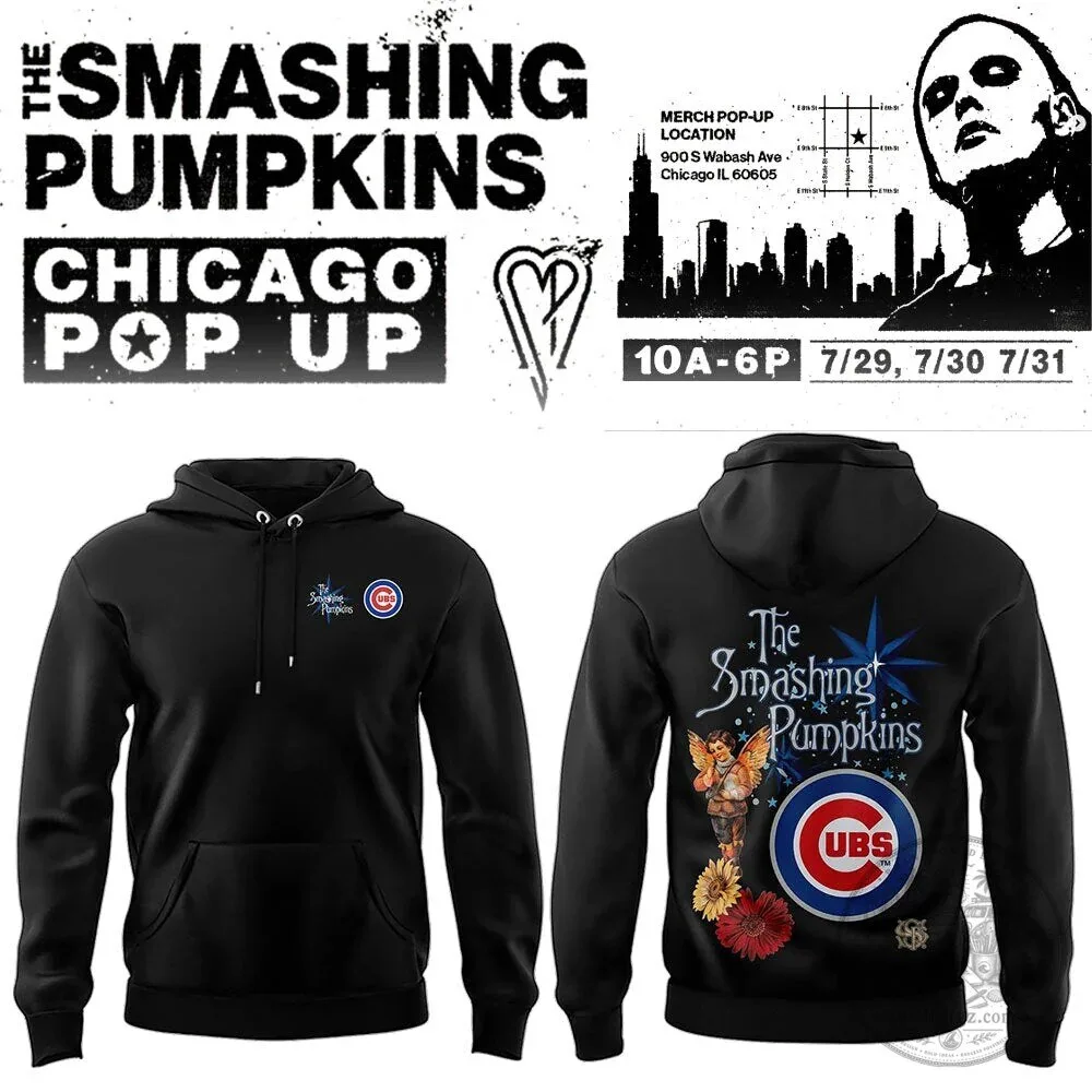 The Smashing Pumpkins Chicago Cubs Band Logo Black Hoodie