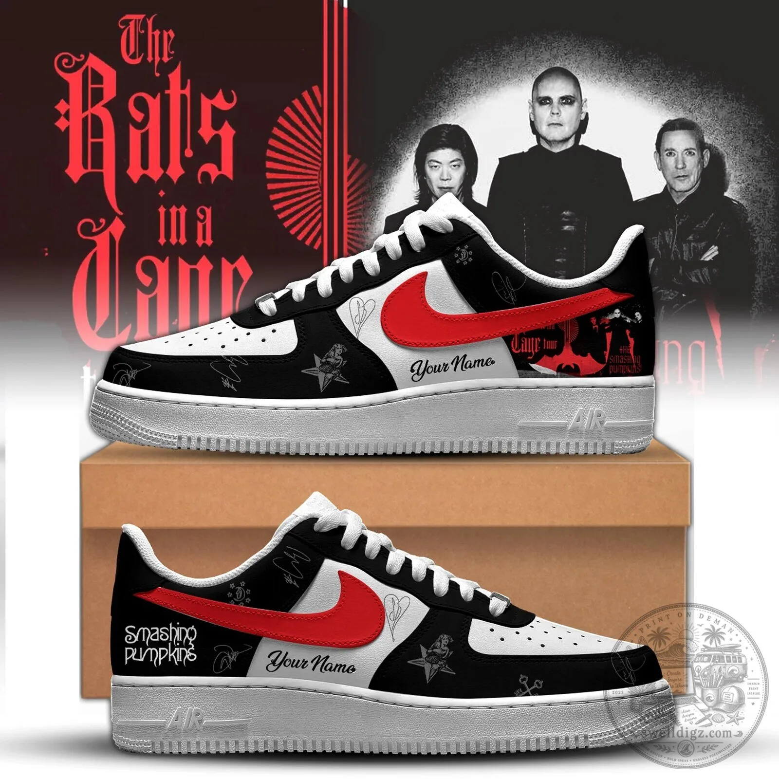 Custom Footwear Inspired by The Smashing Pumpkins' Rats In A Cage Tour