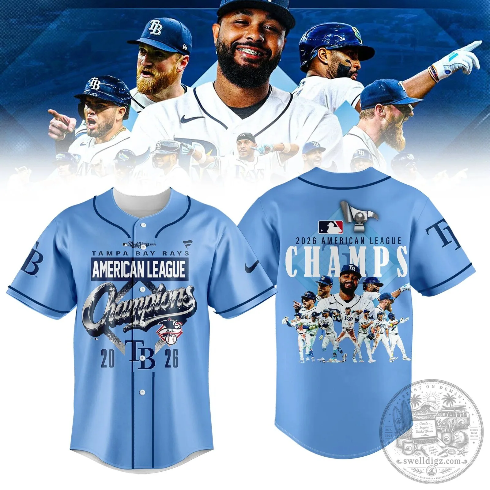 2026 American League Champion Jersey for Tampa Bay Rays Baseball