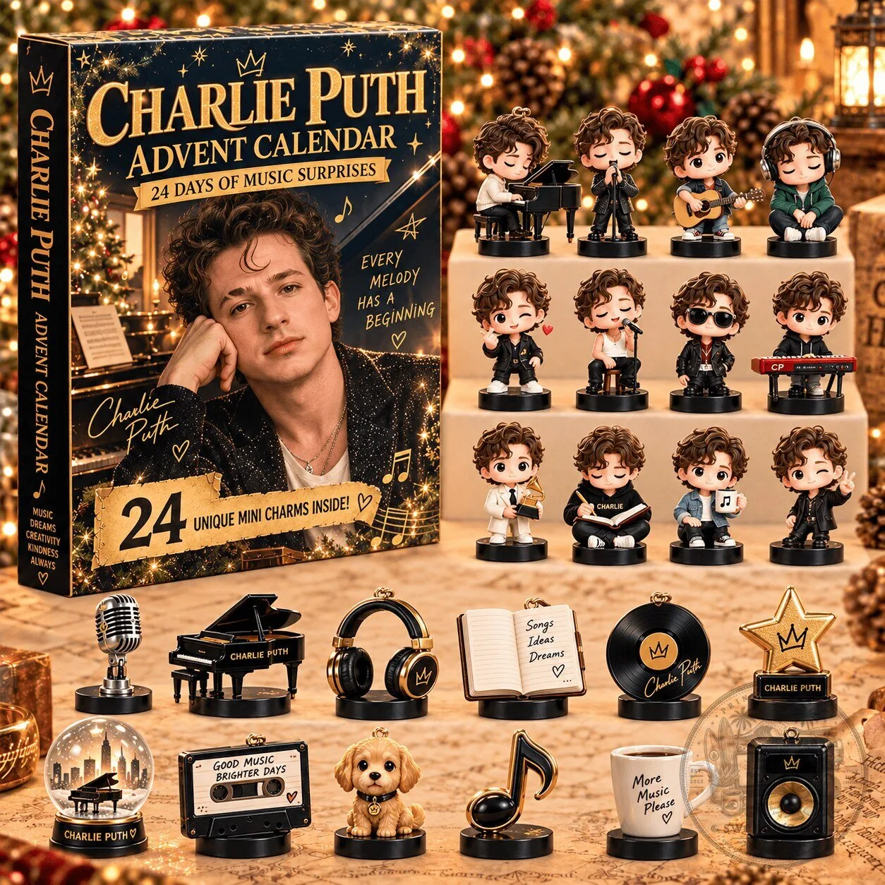 Charlie Puth Advent Calendar 24 Days of Music Surprises Collectible Figurine Set