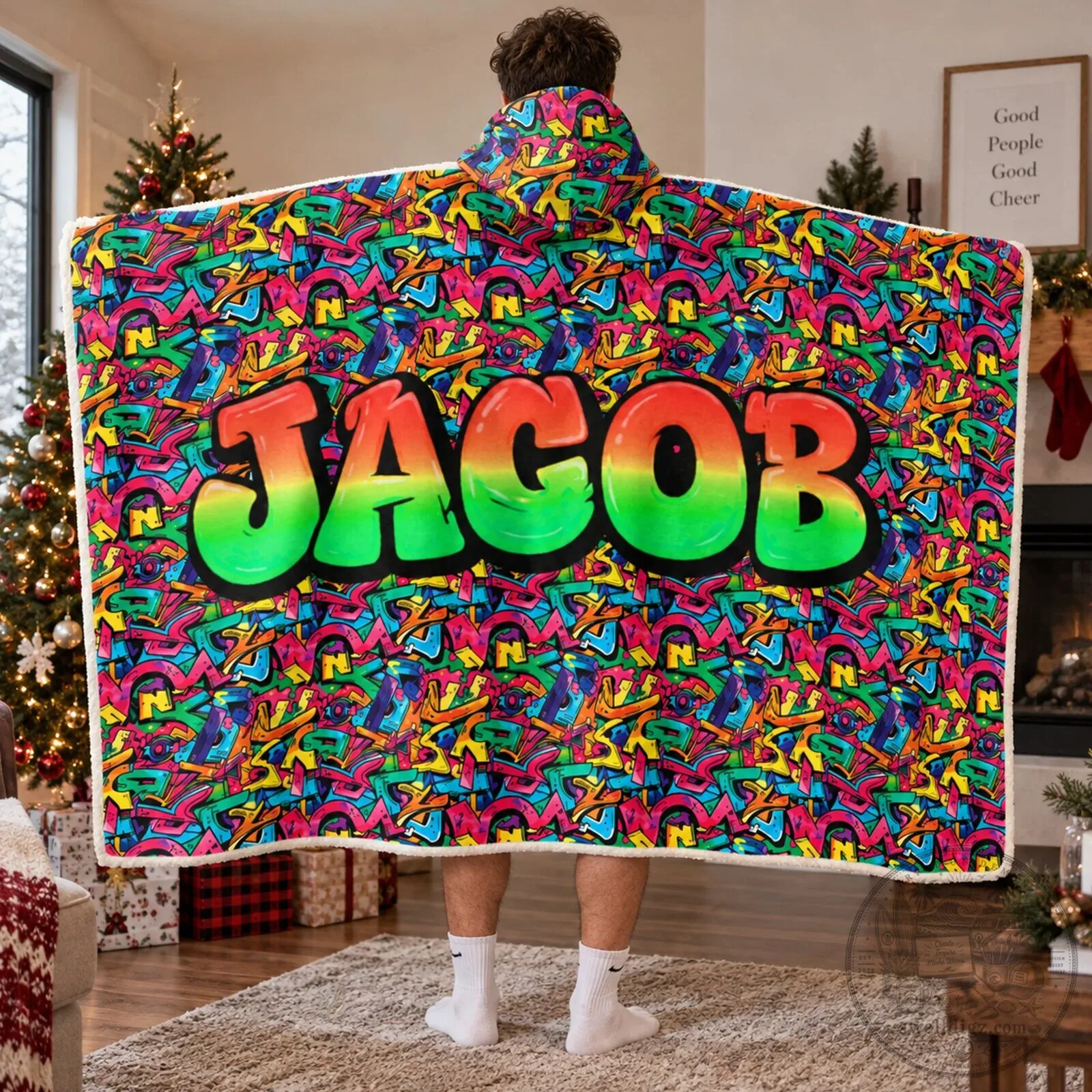 Personalized Graffiti Style Name Sophia Hooded Blanket 13 Personalized Graffiti Style Name Sophia Hooded Blanket