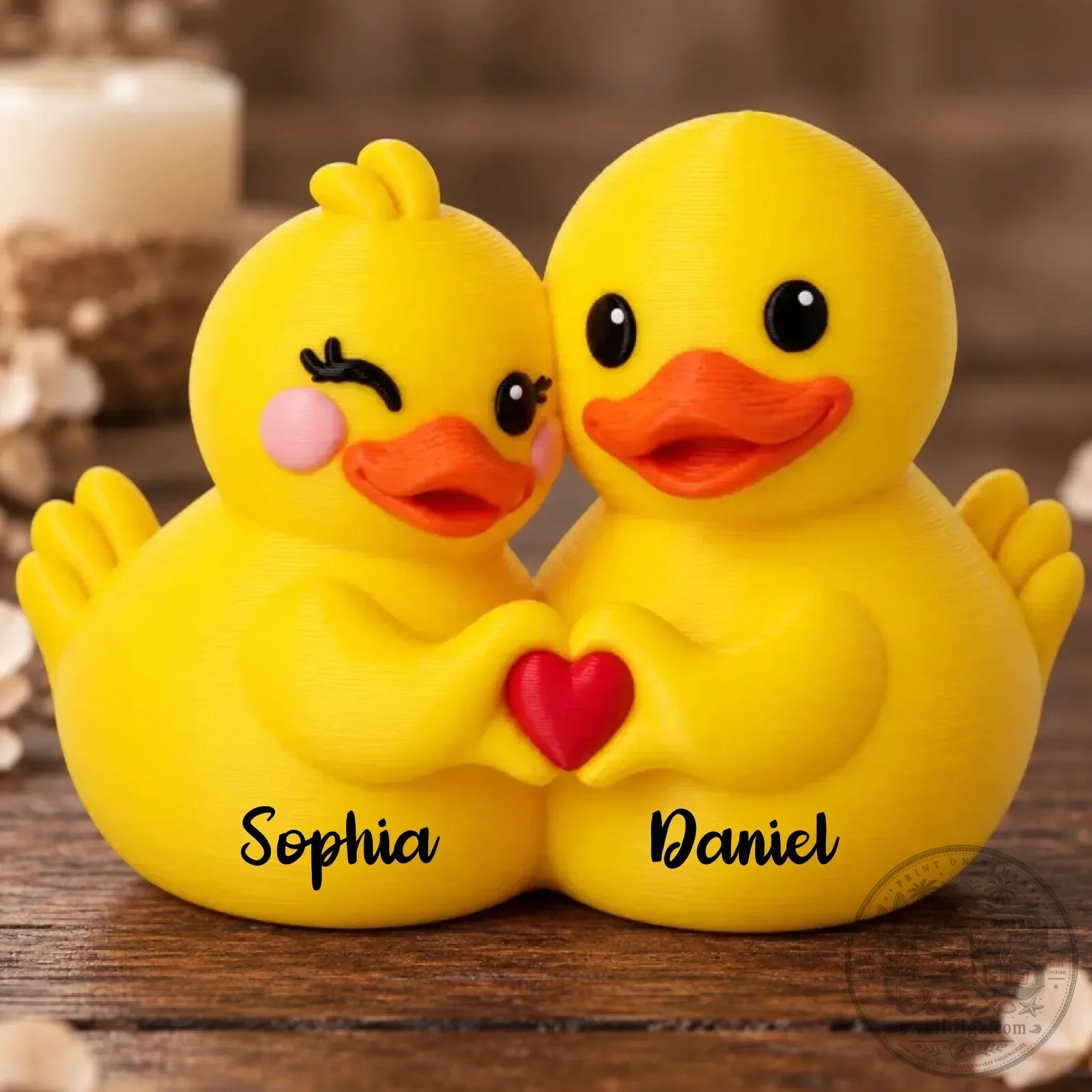 Personalized Romantic Duck Couple Figurine 7 Personalized Romantic Duck Couple Figurine