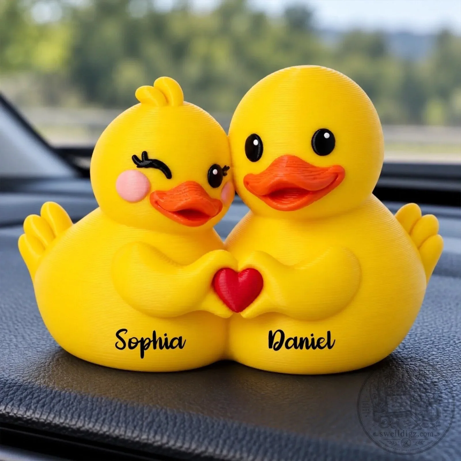 Personalized Romantic Duck Couple Figurine 8 Personalized Romantic Duck Couple Figurine