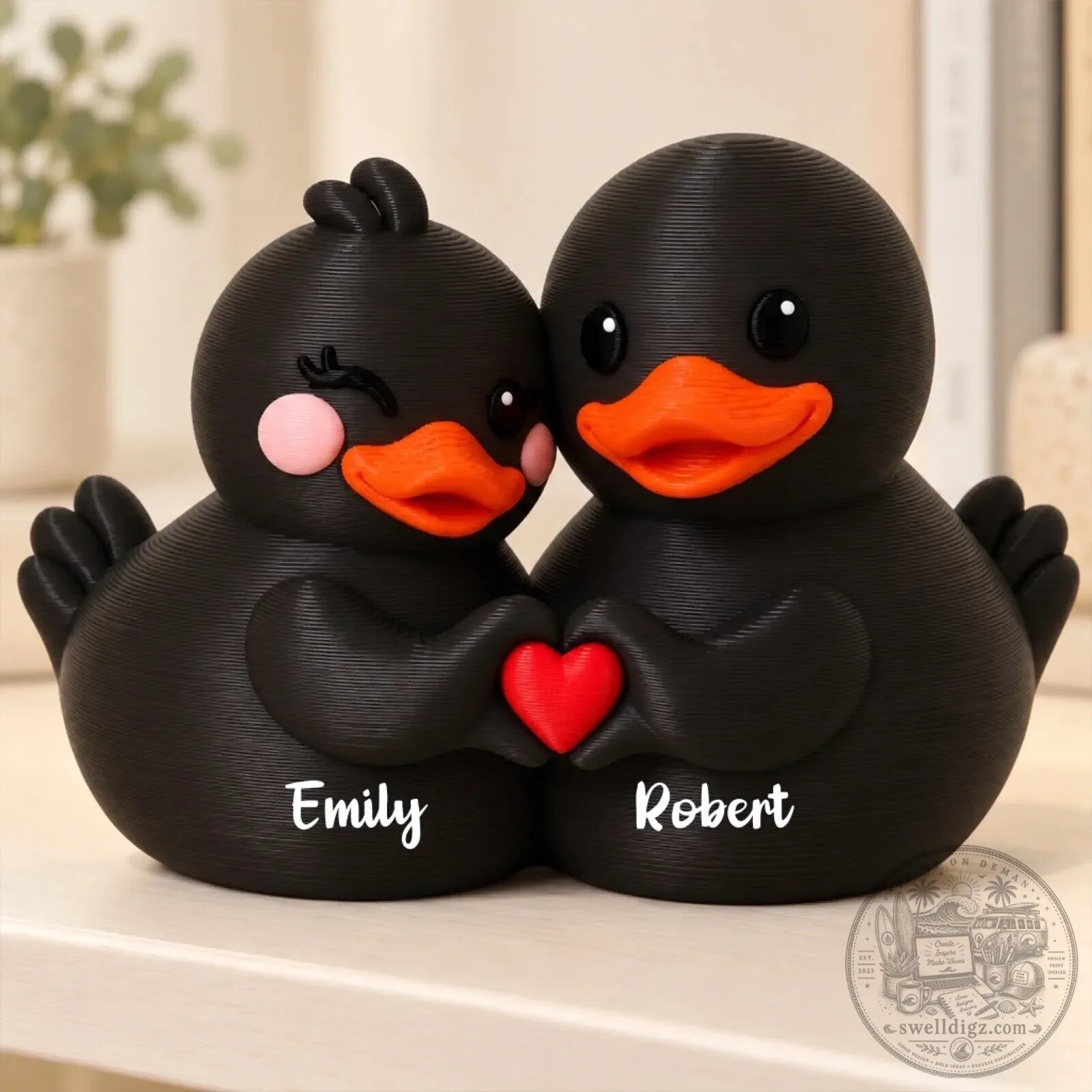 Personalized Romantic Duck Couple Figurine 9 Personalized Romantic Duck Couple Figurine