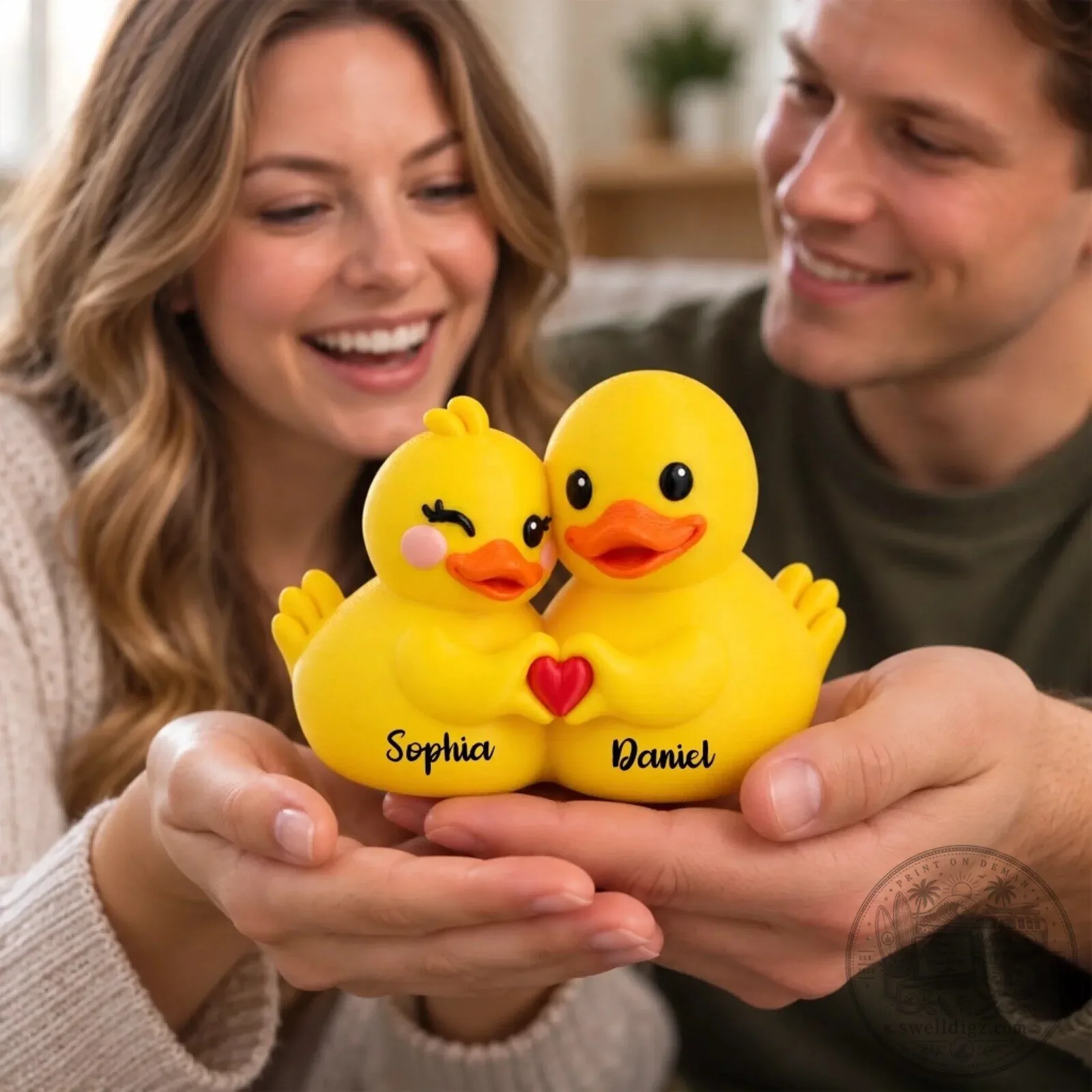 Personalized Romantic Duck Couple Figurine 10 Personalized Romantic Duck Couple Figurine