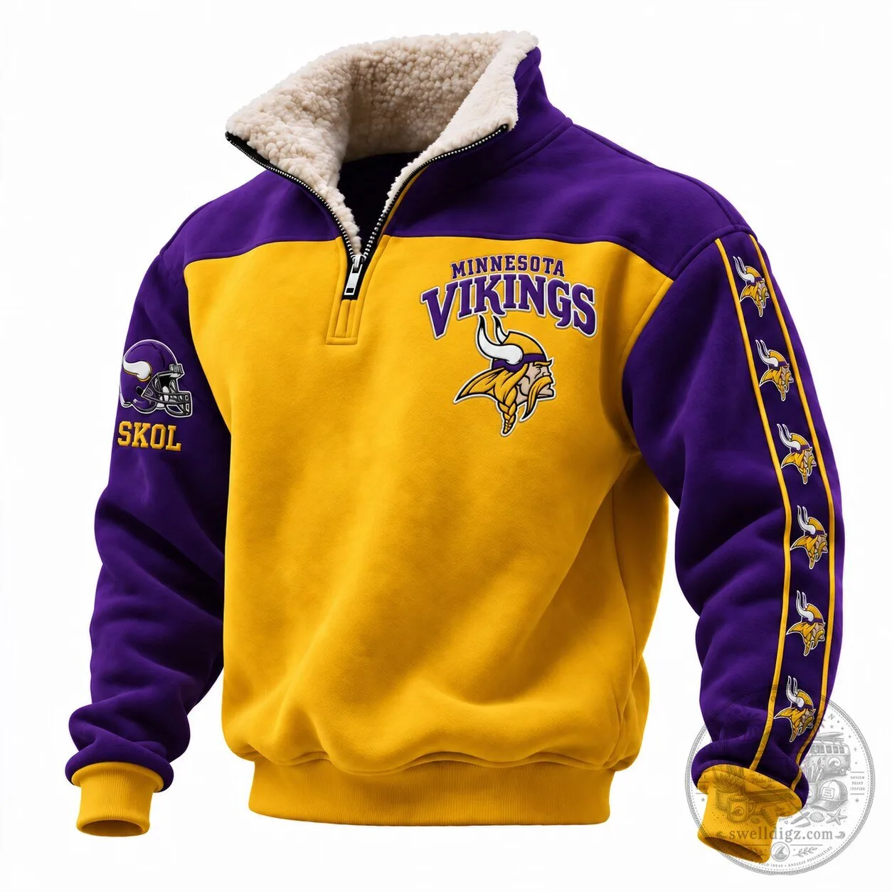 Minnesota Vikings Skol Quarter-Zip Fleece Sweatshirt for Men
