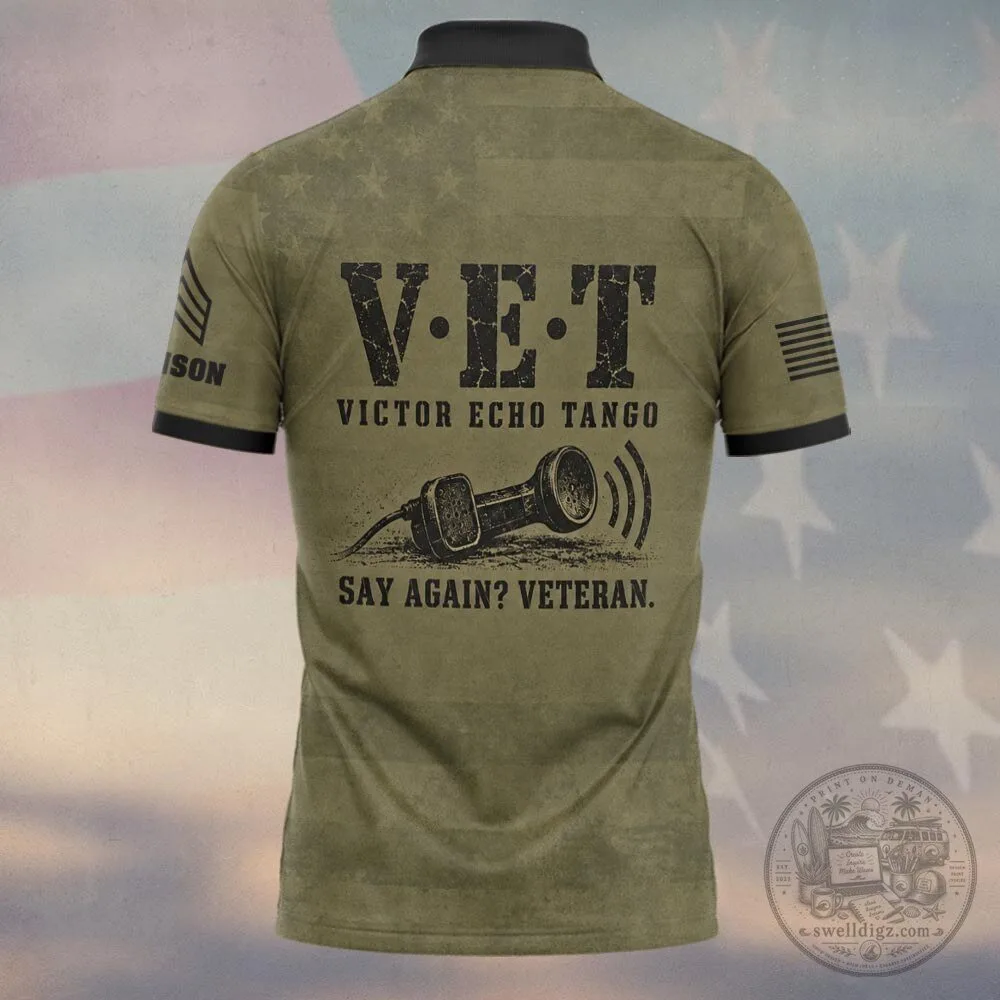 Personalized Say Again Veteran Military Pride Victor Echo Tango Polo Shirt 5 Personalized Say Again Veteran Military Pride Victor Echo Tango Polo Shirt